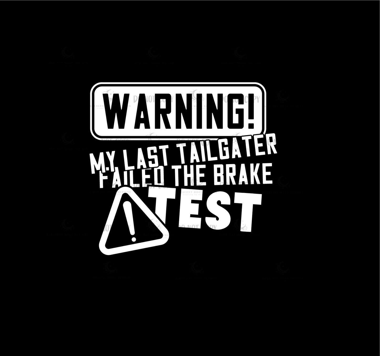 Warning Car Decal