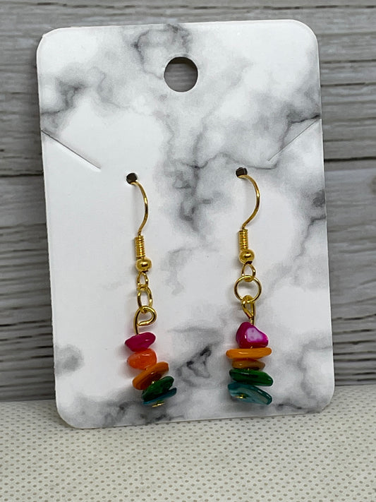 Rainbow stone drop earrings